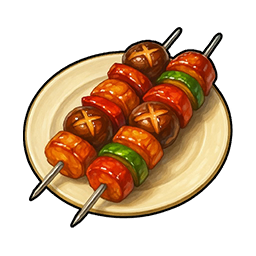 Huge Mushroom and Meat Skewer