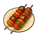 Huge Mushroom and Meat Skewer
