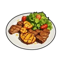 Grilled Fruits and Beef
