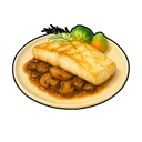 Fish Steak with Mushrooms