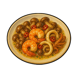 Oil Stir-fried Mushrooms and Seafood