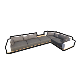 Black and White Sofa - L Shaped