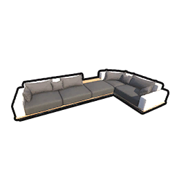 Black and White Sofa - L Shaped